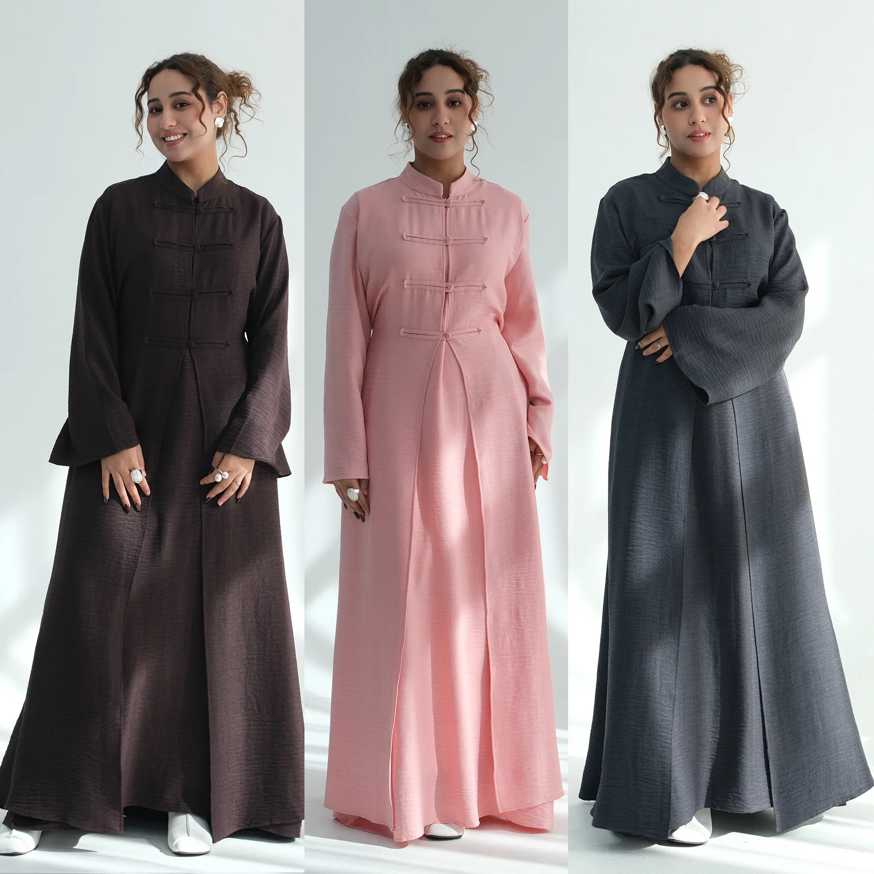 Eid Abaya Dress Women 2 Piece Set Chinese Style Muslim Jalabiya Ramadan Dubai Vestidos Largos Party Arab Long Robe Kaftan 2026 view 2