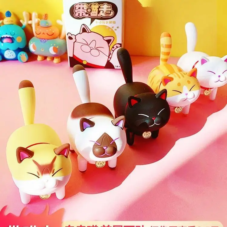 Simulation Electric Cat Blind Box Anime Figure Walking Animal Caja Ciega Decor Action Figures Mystery Box Surprise Gifts