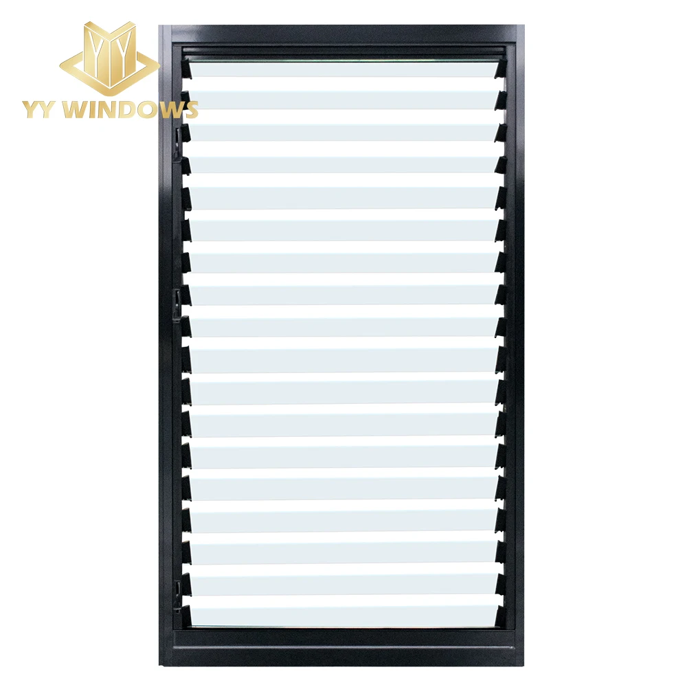 Aluminum Blind Louver for Villa Tempered Glass Louver Window Shutter Window