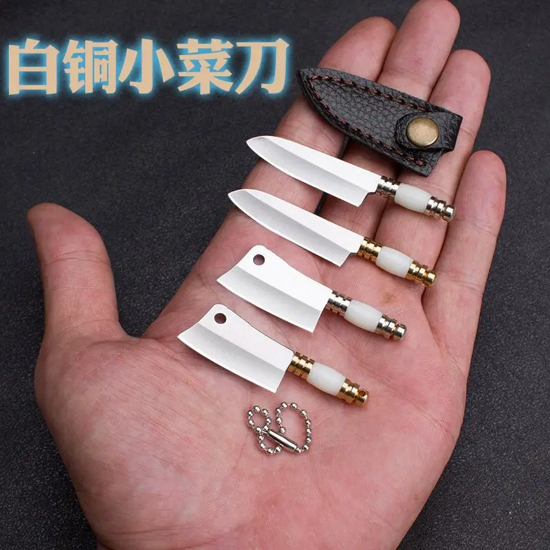 Small Straight Knife Unpacking Mini Knife Color Wood Sharp Micro Portable Keychain Pendant Unpacking Express Unboxing Knife