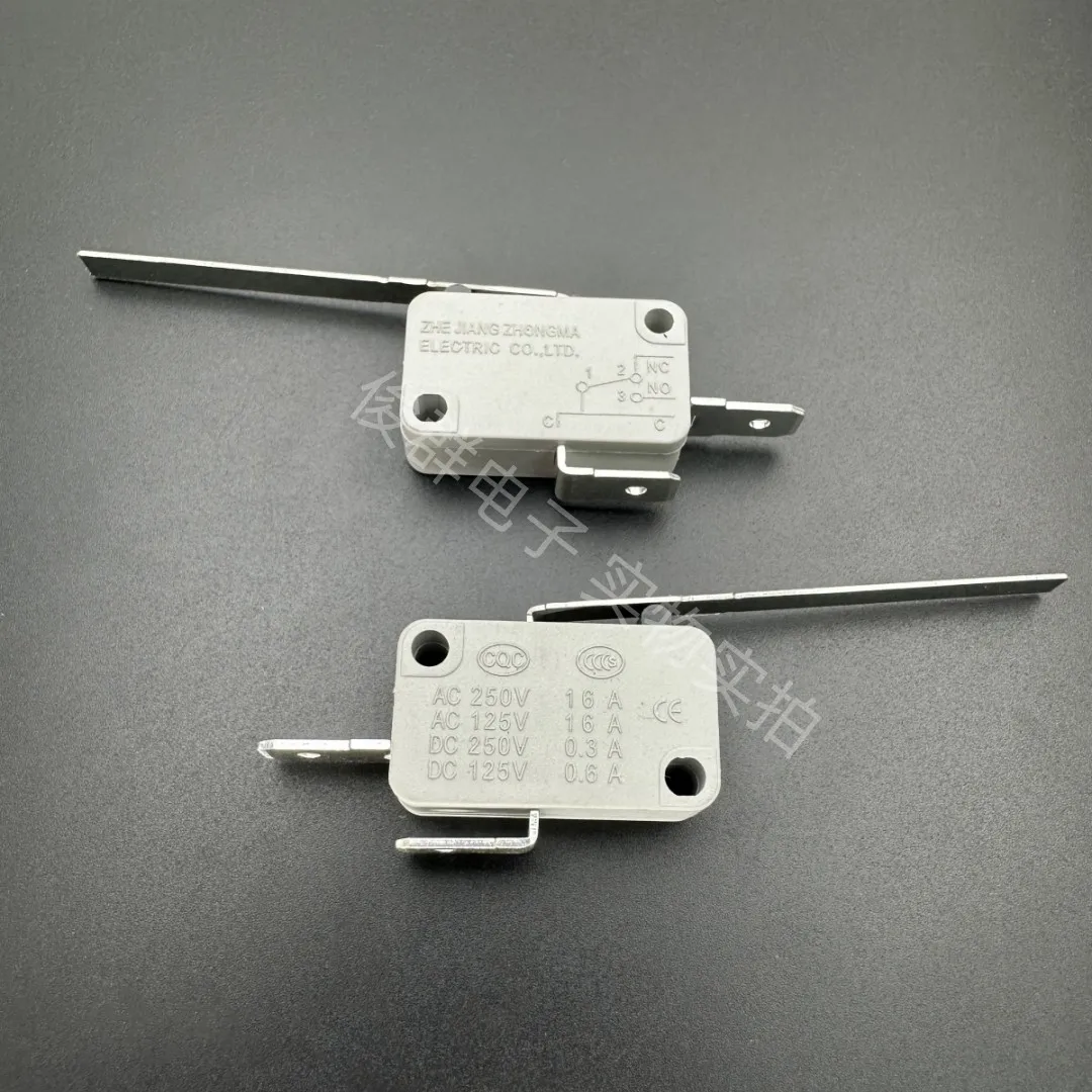10pcs/16A high current micro switch power supply travel limit reset detection microwave oven with long handle