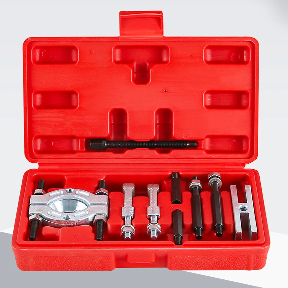 Professional 9Pcs Bearing Separator and Puller Set Bearing Removal Tool Set Bearing Separator Car Repair Tool Kit with Red Case