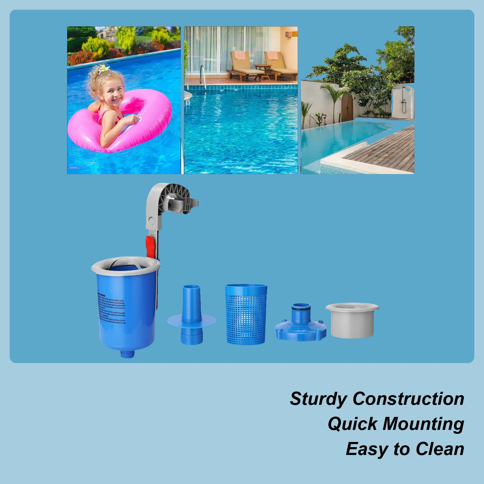 

Aboves Ground Pool Skimmer Kit Wall Mounted Debris Remover Automatic Cleaning Supplies For Inflatable Collars Metal Frames