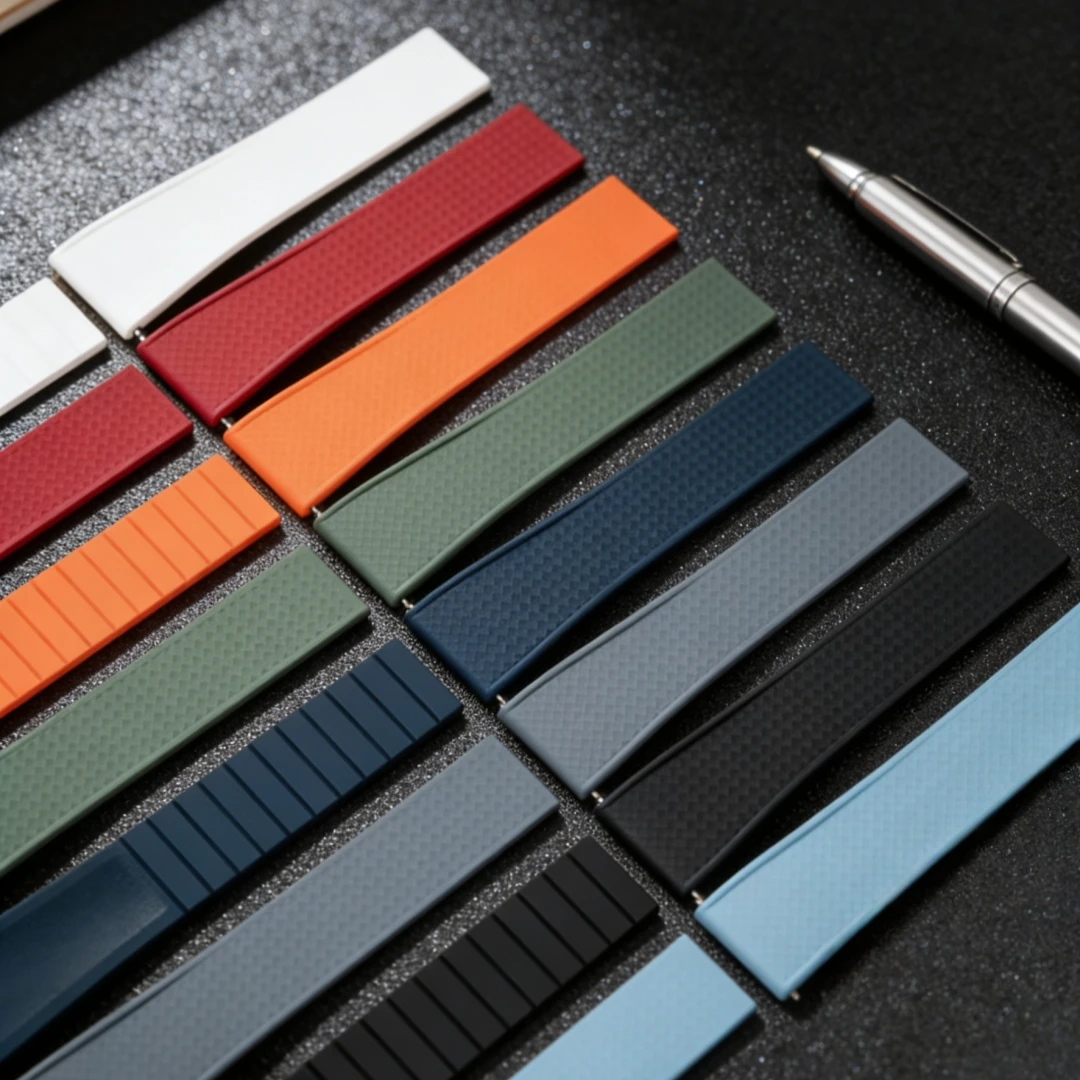 18mm 19mm 20mm 21mm 22mm FKM Rubber Watch Strap Fit For MIDO Seiko IWC Watch Band Quick Release Multiple Color Watch Straps