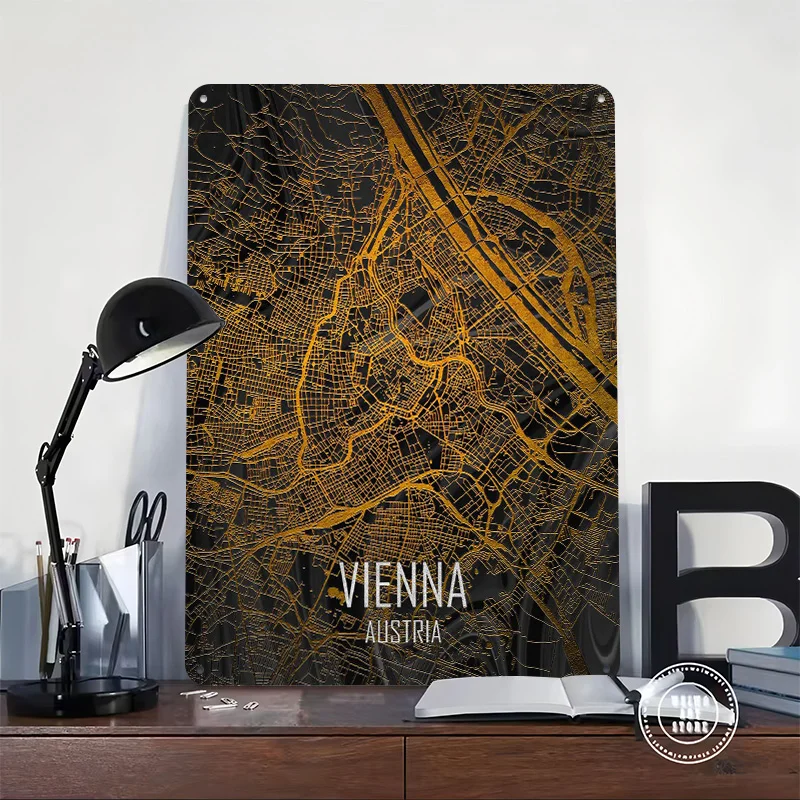 فيينا النمسا مطبوعة ملصق تخصيص جدار الفن ريترو خمر معدن القصدير علامات للمنزل غرفة رجل الكهف القهوة بار الملحقات #2