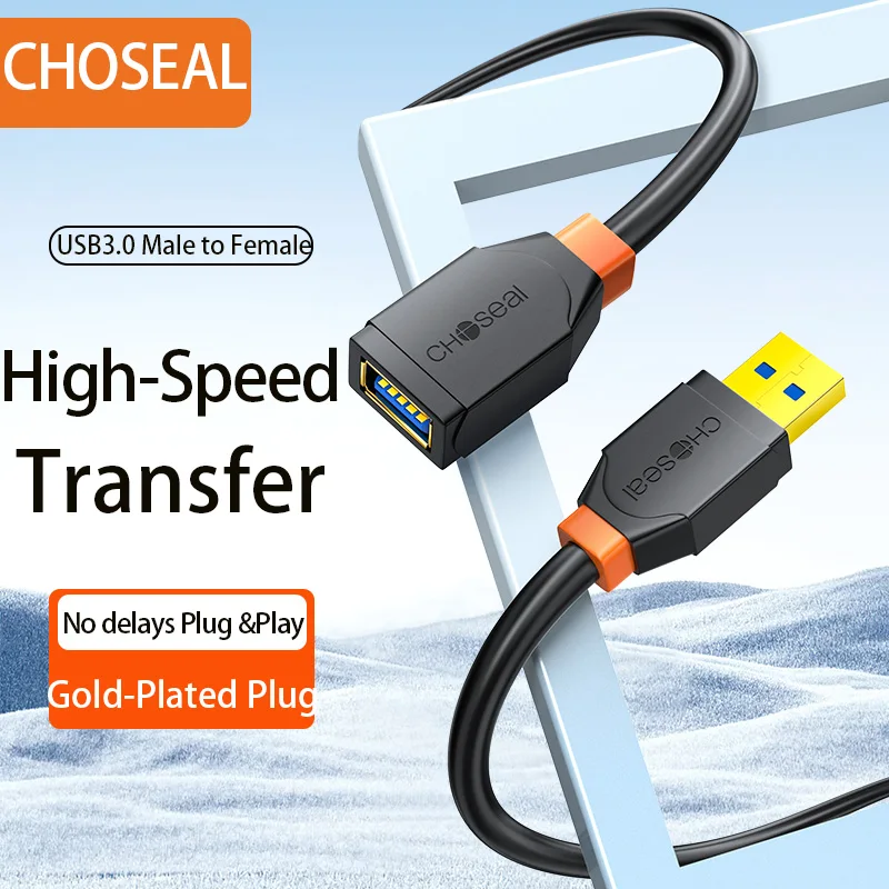CHOSEAL USB 3.0 Extension Cable Male to Female Extender Cable 5Gbps SuperSpeed Data Sync Extension Wire for Computer Monitor