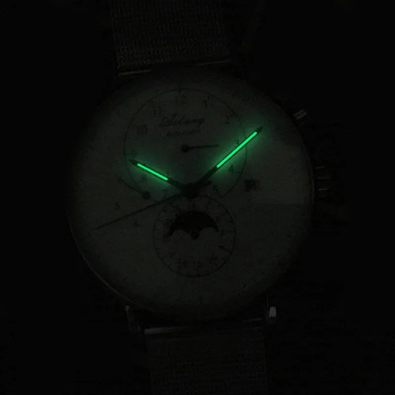 Authentic fully automatic mechanical watch fashion men\'s watch waterproof fine steel simple night light 2018 new men\'s watch