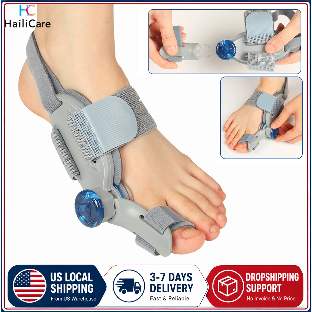Unisex Adjustable Rotatable Toe Separator Straightener Hallux Valgus Braces Foot Adjuster For Day And Night Use Pedicure Tools