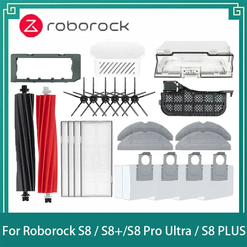 

Roborock S8 / S8 Pro Ultra / S8 PLUS / G20 Main Side Brush Hepa Filter Mop Cloths Wipe Dust Bags Spare Parts Accessories