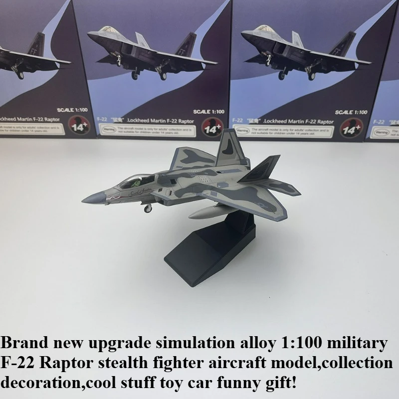 

Cool Stuff Toy Car Funny Gift-Simulation 1:100 Alloy F22 Stealth Airplane Car Model,Collection Decoration,Kawaii Toys for Kids