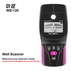 Scanner da parete RZ rilevatore di metalli da parete multifunzione professionale digitale fili vivi cavo Scanner per cercatore di metalli per tubi dell'acqua in PVC