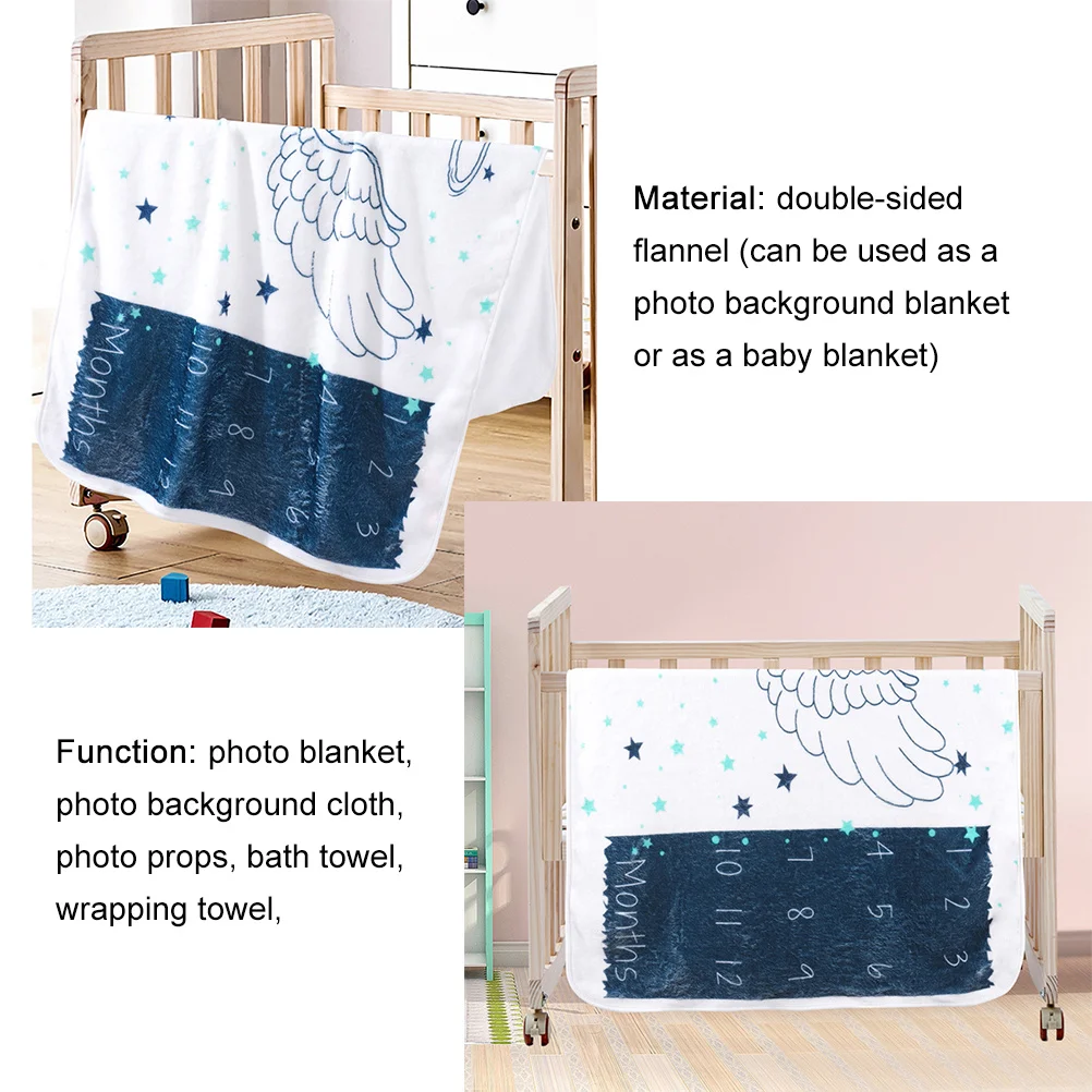

1Set Baby Blanket Newborn Photography Blanket Infant Monthly Memory Photo Frame Marker Baby Shower Prop