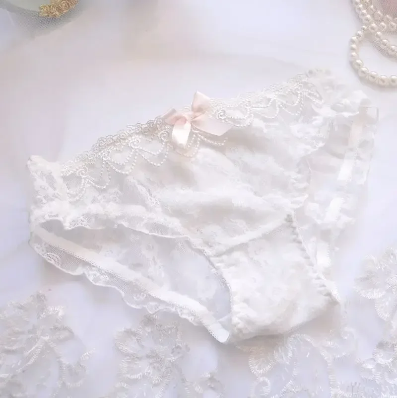 Japanese Water-soluble Embroidery Thin Cup Girl Cute Gathering Sexy Lingerie Set Large Bra Set