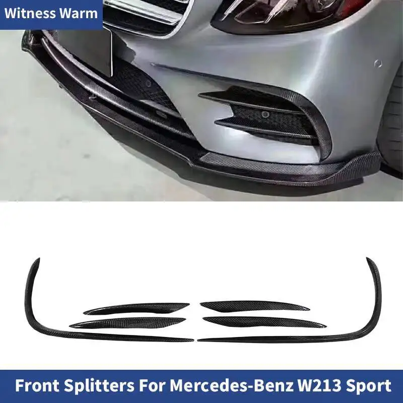 

For Mercedes Benz W213 Sport Bumper Splitters Carbon Fiber Front Bumper Side Fender Air Vents Kit Trim Fender Wind Knife
