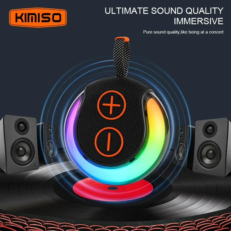 Portable Fabric Round Shape Speaker Outdoor Waterproof IPX6 Mini Bluetooths Speaker TWS Wireless Sexy Bass Mobile Music Boombox