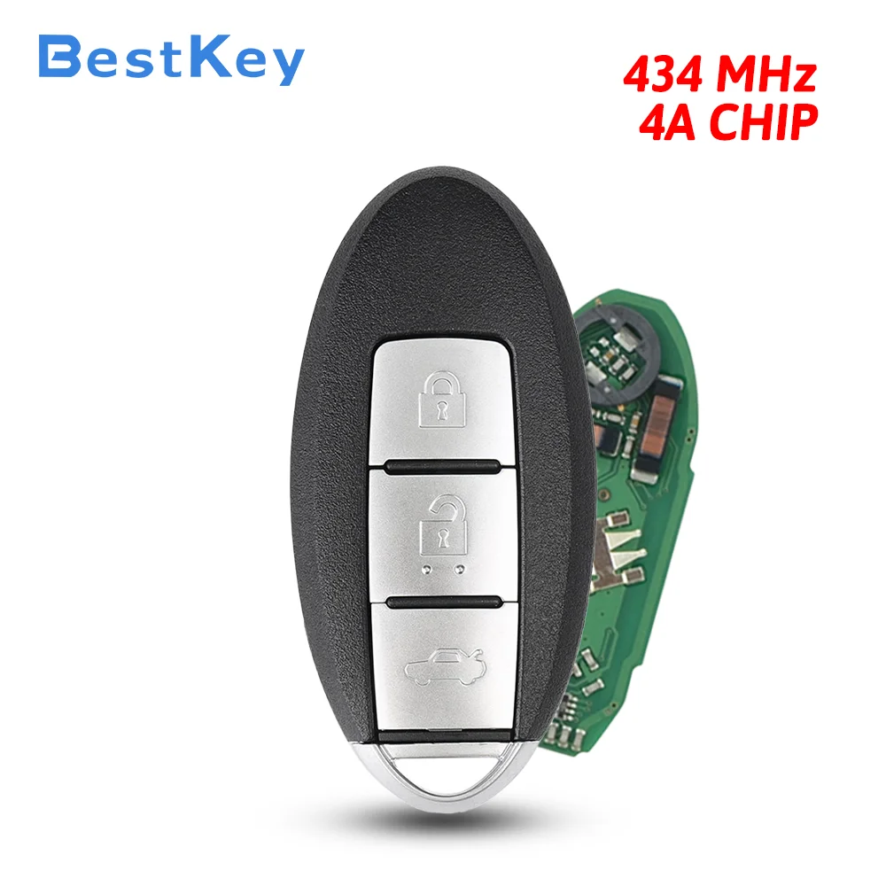 Best Key Precision Tuned Smart Remote NSN14 3 Button Trunk FSK 434MHz 4A Chip PN 285E3-4GR5C For Infiniti Q50 2013-2015