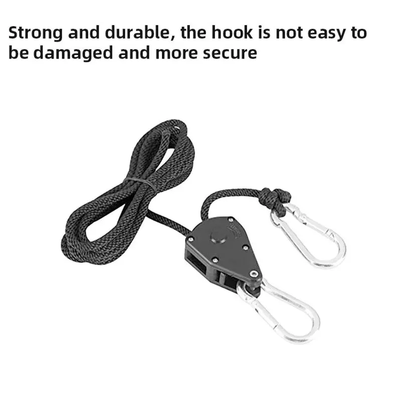 2pcs Adjustable 8 Inch Reinforced Hangers Hanging Ratchet for Tent Grow Plant Lamp Rope Ratchet Hanger Pulley Hook