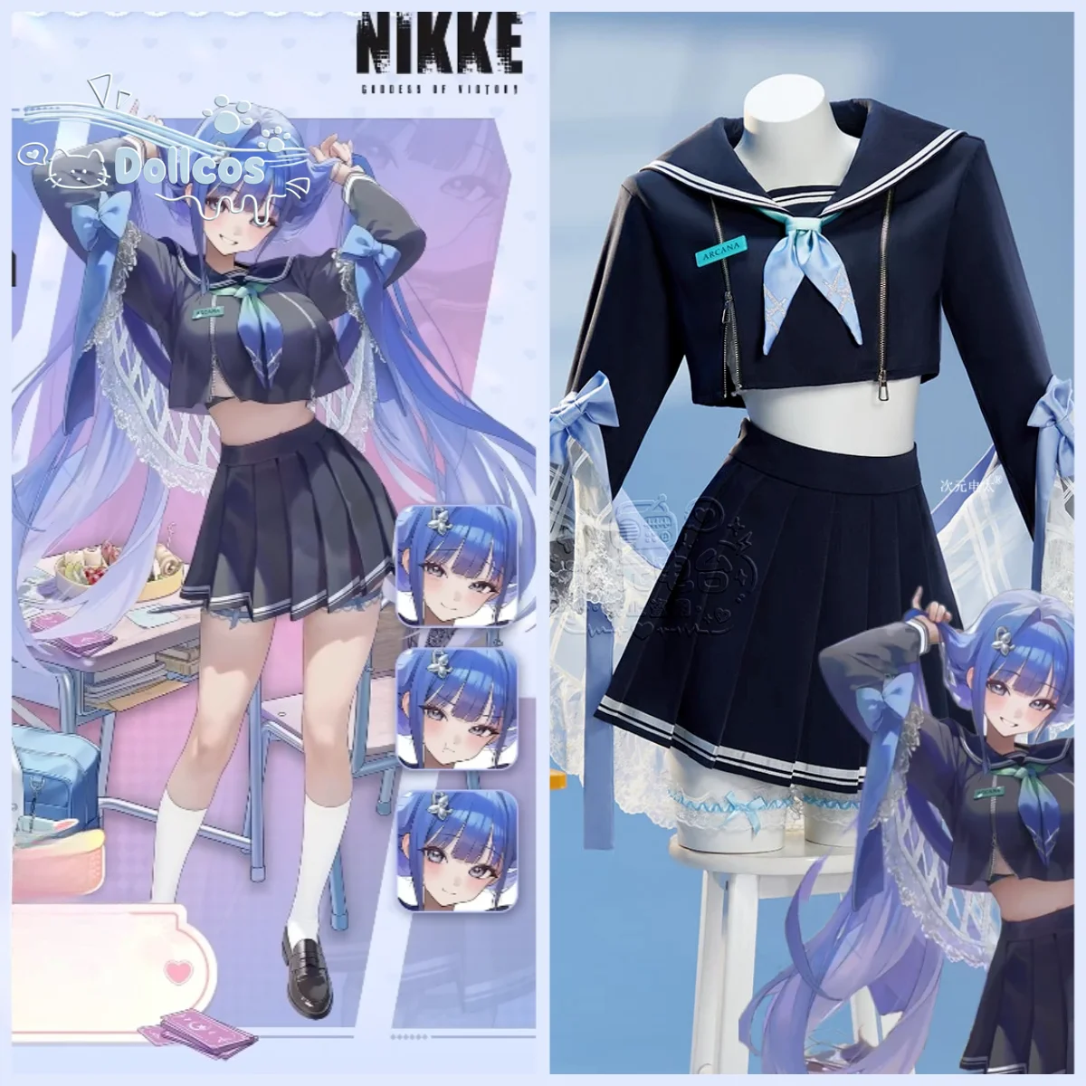 Arcana cosplay Costume Game Cosplay Series:Arcana: Fortune Mate JK Dress Up Cosplay sexy Costume full set Dollcos