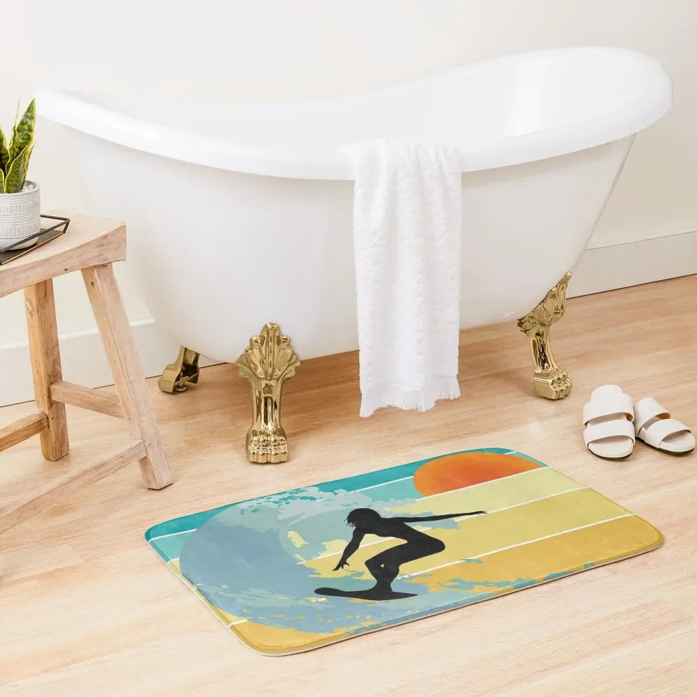 

Sorry, I can't, I have a board meeting, Surfer Girl Silhouette at sunset Bath Mat Anti-Skid Shower External Entrance Doormat Mat