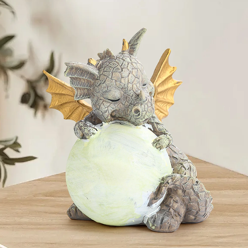 

Resin Dragon Statue Garden Decor Fantasy Sculpture with Orb or Meditation Pose Indoor Outdoor Waterproof Figurine Gift
