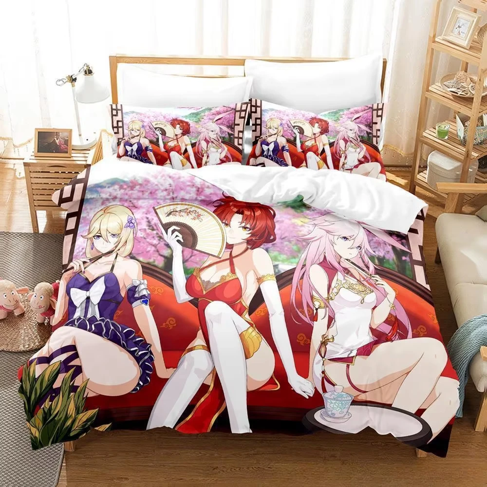 New Game Honkai Impact 3rd Bedding Sets Duvet Cover Set With Pillowcase Twin Full Queen King Bedclothes Bed Linen Home Textiles