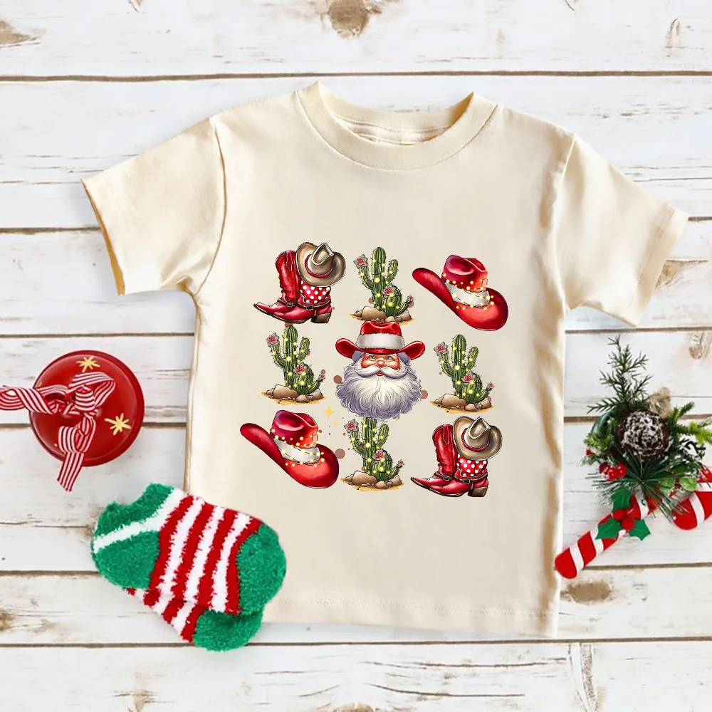 Retro Christmas Coquette Bow Toddler T-Shirt Festive Holiday Kids Short Sleeve Shirt Merry Christmas Outfit Holiday Clothing