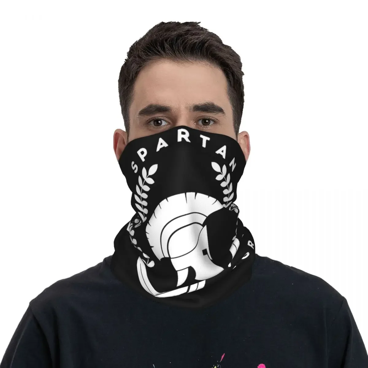 Men Women Spartan Warrior Bandana Merch Neck Gaiter Printed Cool Spartan Army Mask Scarf Balaclava For Riding Breathable