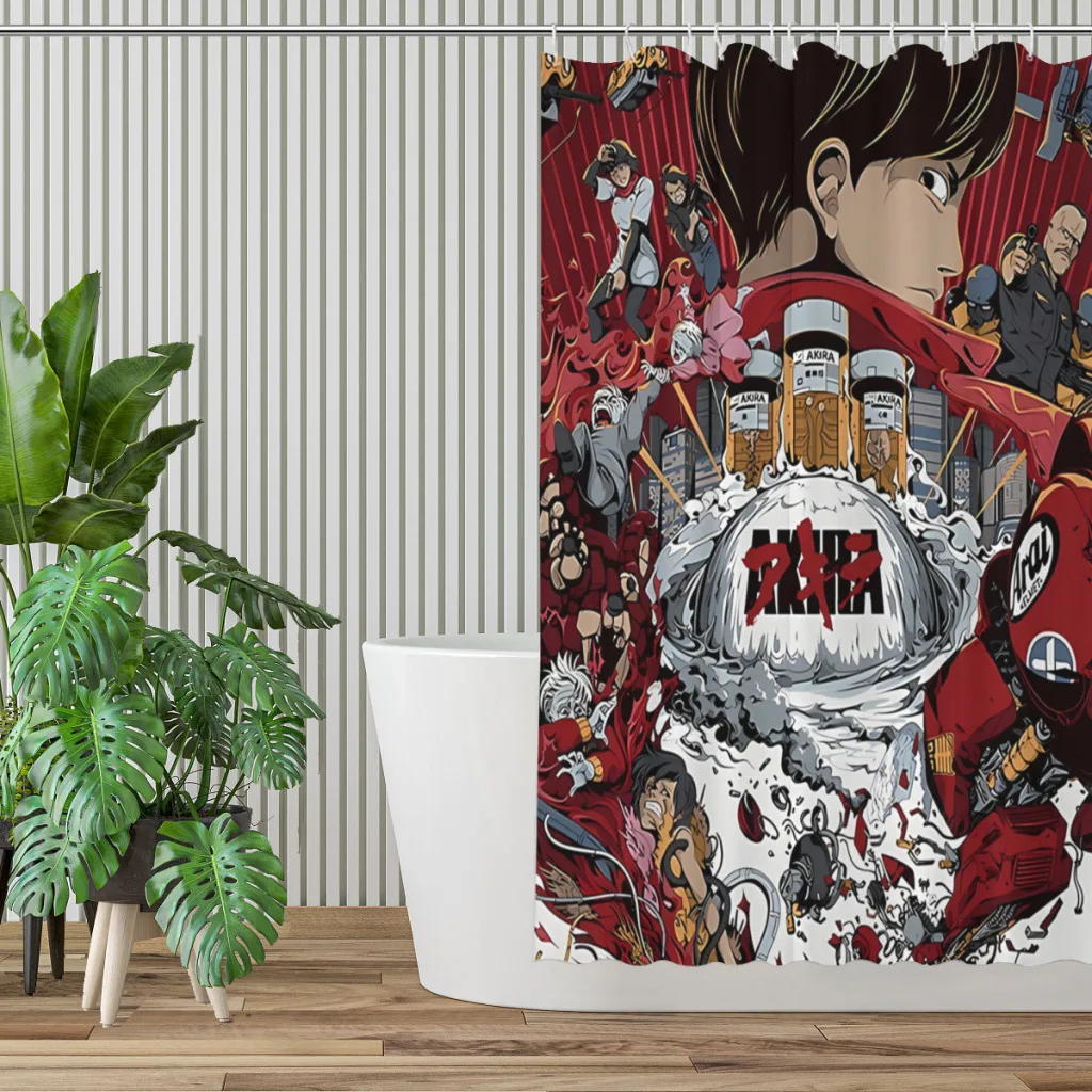 The Fighters Shower Curtains Akira Anime Waterproof Fabric Creative Bathroom Decor with Hooks Home Accessories