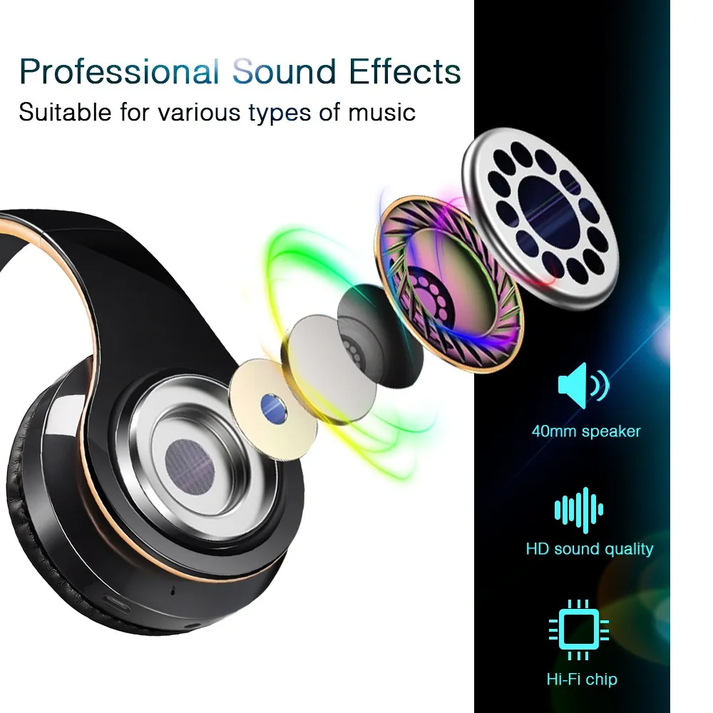 AYVVPII Lossless Player Bluetooth Headphones with Microphone Wireless Stereo Headset Music for Iphone Samsung Xiaomi mp3 Sports