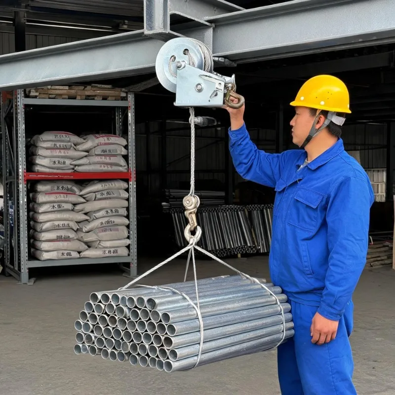 Stainless Steel Self Locking Manual Hand Crank Winch, Heavy Duty Lifting Hoist Cable Hanger Tool 800LBS