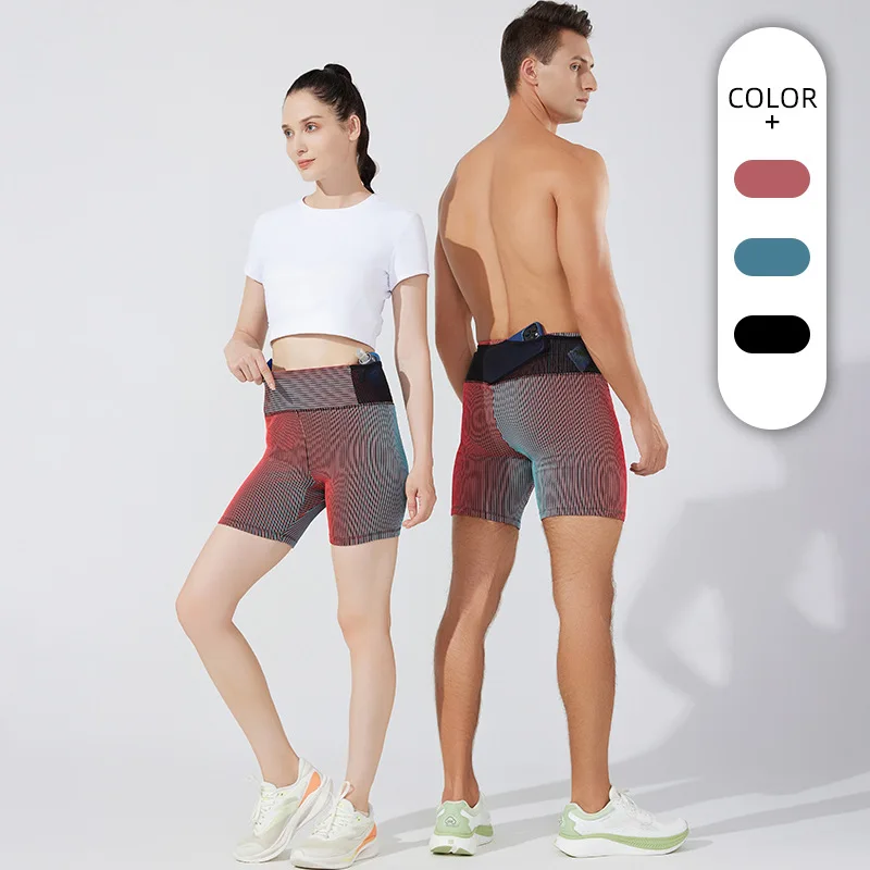 

Shorts for sports and fitness, double-layer moisture wicking, men's and women's marathon running, yoga compression pants