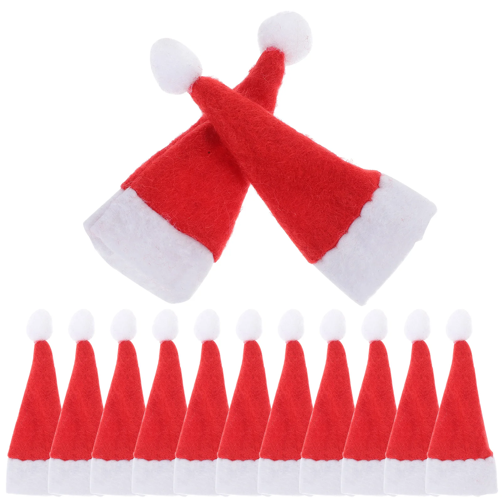 

60pcs Mini Christmas Santa Hat Lollipop Hat Decors Mini Candy Decor DIY Sweet Package for Kids Children (No Lollipop, Red White)