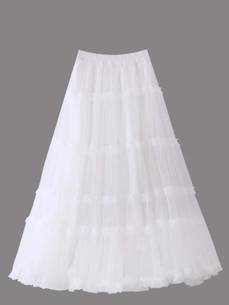 CHICEVER solide épissé maille bureau dame jupe femme taille haute ample doux robe de bal femmes jupes automne Style mode nouveau