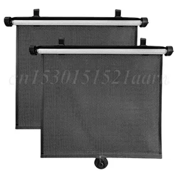 2Pcs Roller Side Window Sun Protection Shade 15 Inch Side Window Cover with Suction Cup Mesh Summer Heat Insulation Glass Shade