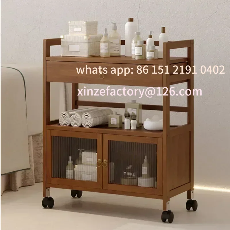 عربة مساعدة قابلة للتخصيص، أثاث تصفيف الشعر، صالون تجميل، صينية تزيين الاستقبال الجمالية #1