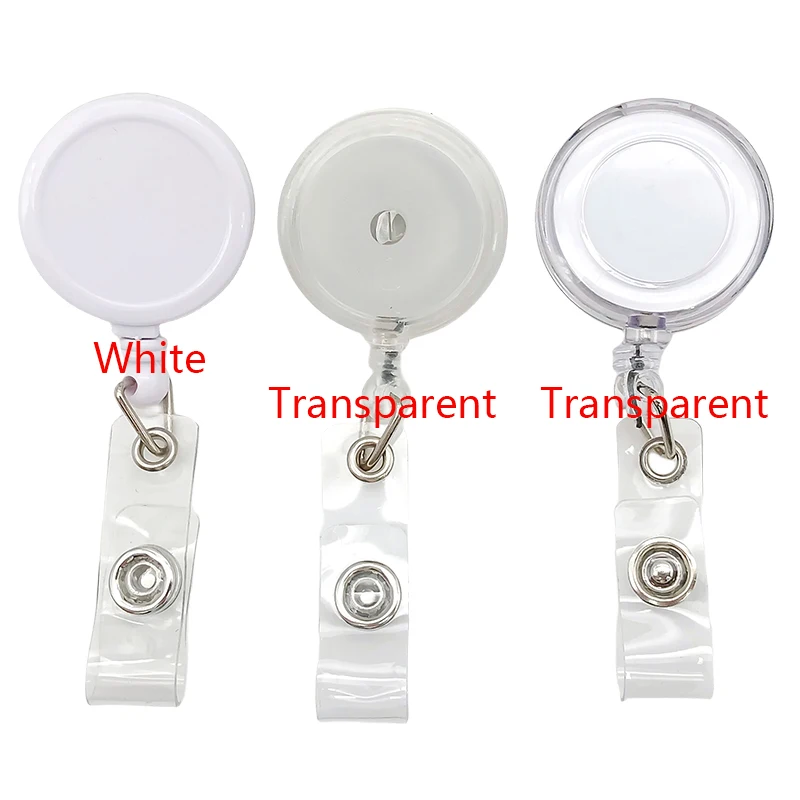 Wholesale Custom Design Office Supply Badge Reel With Alligator Clip Belt Clip Transparent Clear Name Badge Card