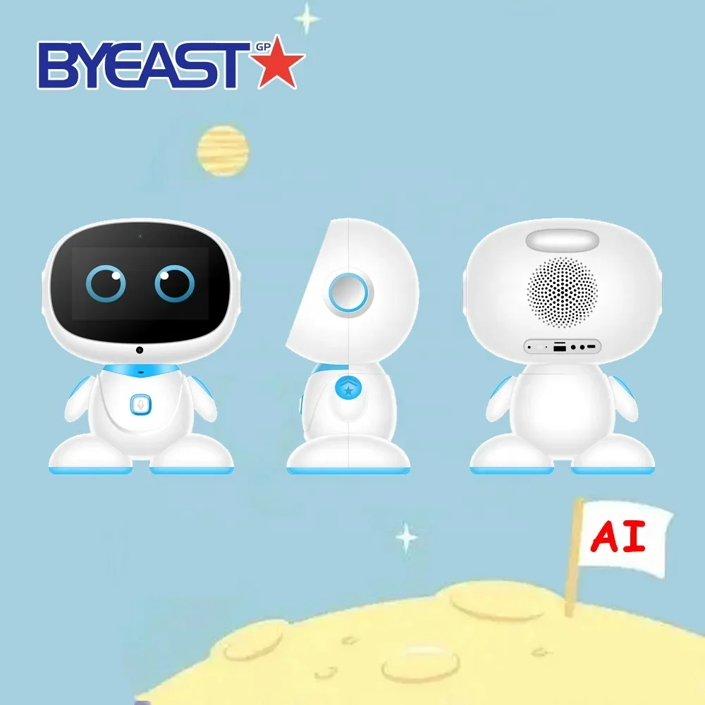

Early learning factory OEM LOGO cheap LED inteligente educational machine children's smart emo toy robots with tablet for kids