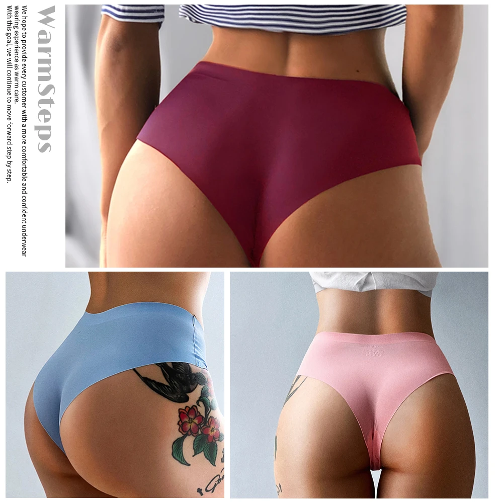WarmSteps 3Pcs/Set Woman Panties Seamless Fitness Underwear Female Lingerie Soft G Strings Thongs Briefs Woman Brazilian Panties