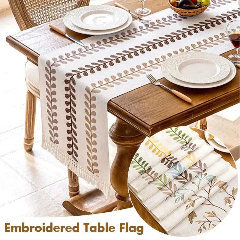 yesNew Long Strip Tablecloth Polyester Cotton Linen  Home Dining Table Runner TV Cabinet Cover Decoration