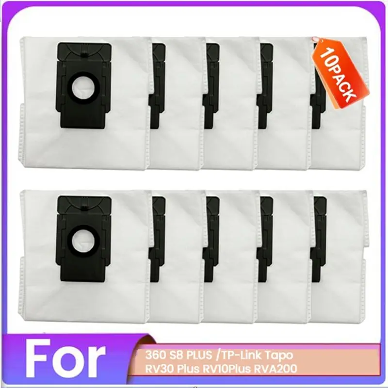 AT63-10PCS Dust Bag Set For 360 S8 PLUS For TP Link Tapo RV30 Plus RV10 Plus RVA200 Vacuum Cleaner Accessories Replacement