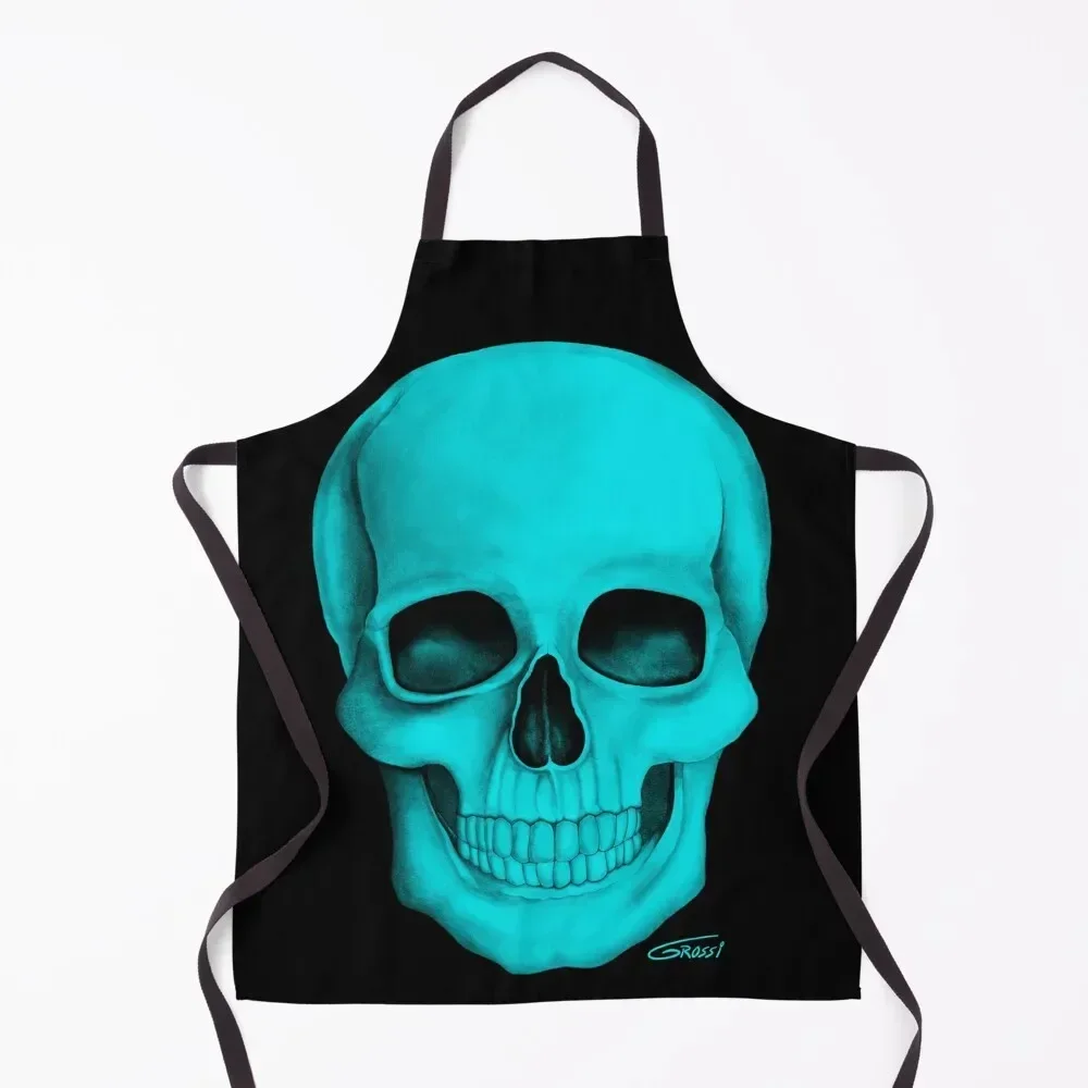 

Turquoise Skull (On Dark Background) Apron Sexy For Home Accessories Apron