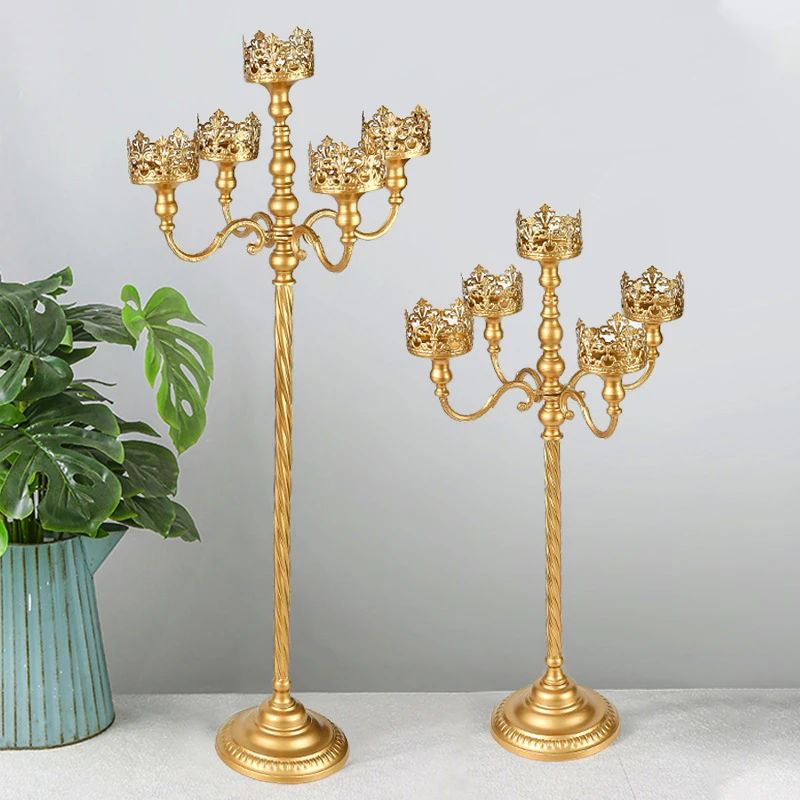 

102 CM Metal Candle Holders Stand Zinc Alloy High Quality Pillar For Wedding Portavelas Candelabra