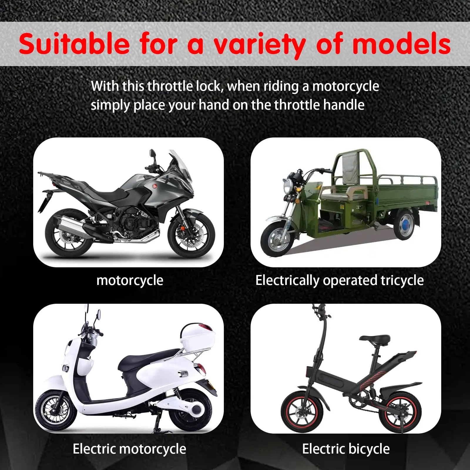 Black Throttle Cruise Control, Durable Motorcycle Cruise Control Throttle Clamp, User Friendly Installation Throttle Booster image 4