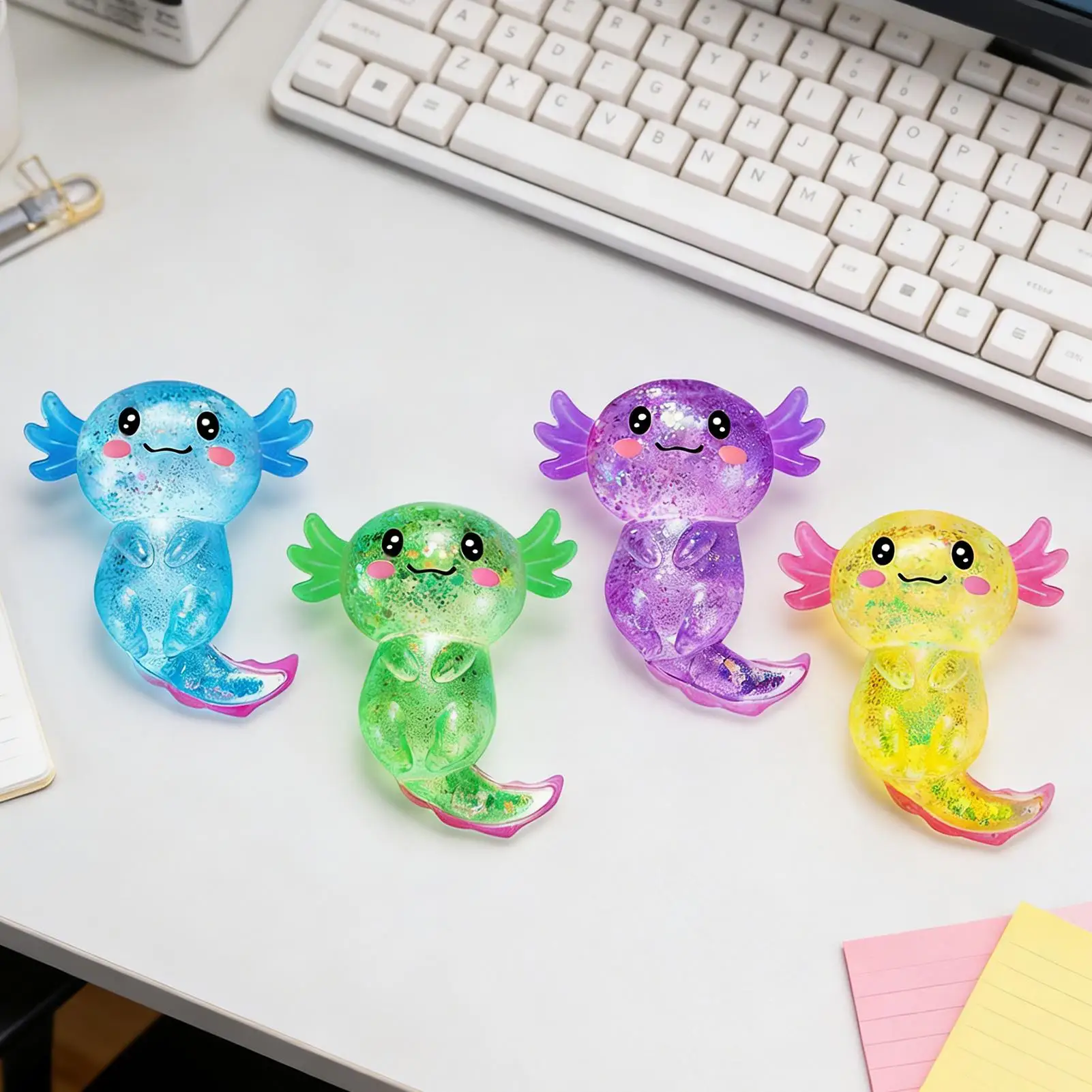 fidget-squeeze-toy-4-piece-salamander-design-dough-sparkling-fidget-animals-for-children-adults-teens-indoor-classroom-workplace