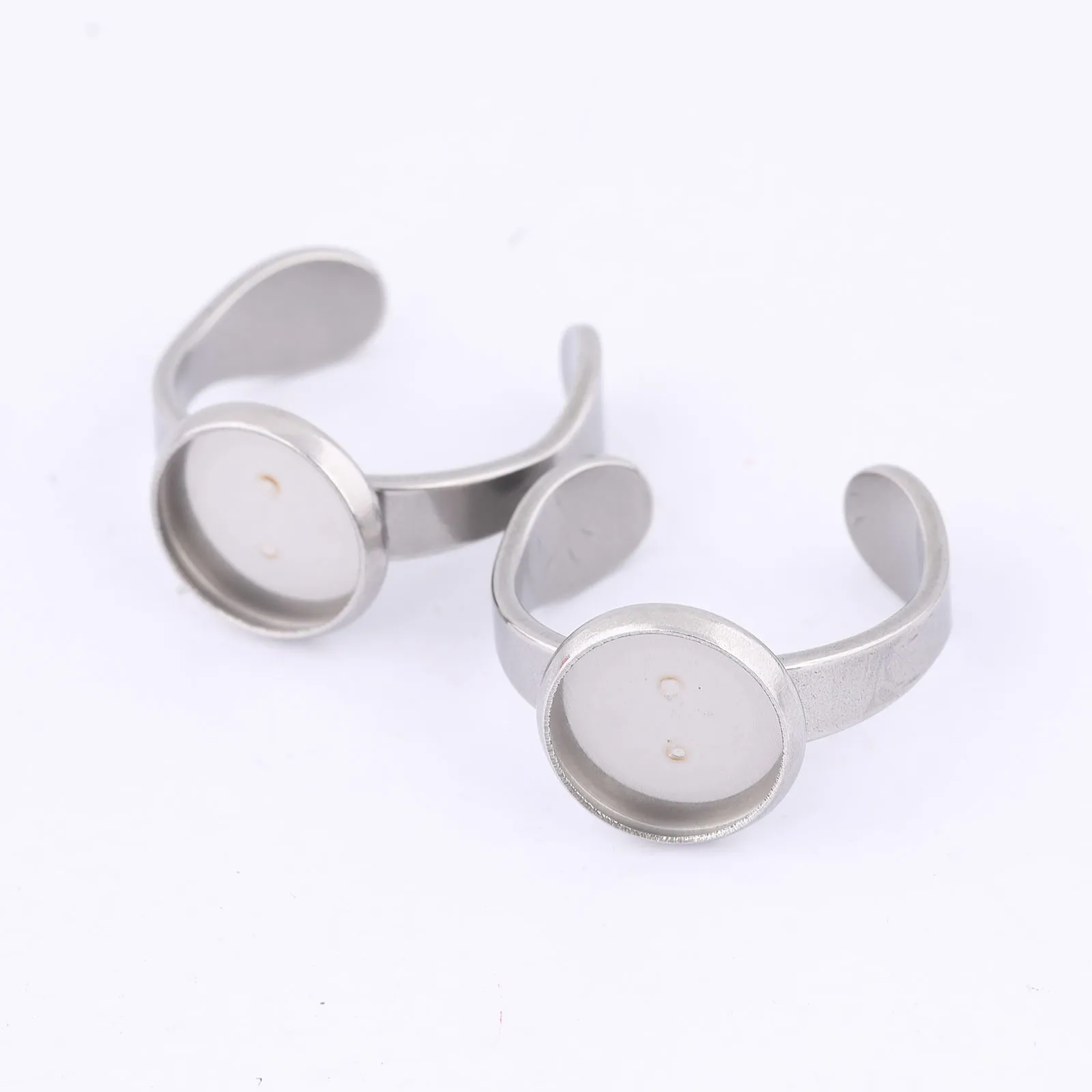 10pcs stainless steel fit 10mm 12mm cabochon ring base settings diy bezel fingerring blanks for jewelry making