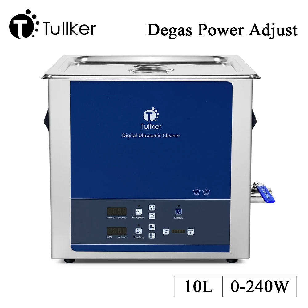 Tullker 10L 40kHz 28kHz Digital Ultrasonic Cleaner Print Cylinder Head DPF Injector Aluminium Parts Ultra Clean Tank