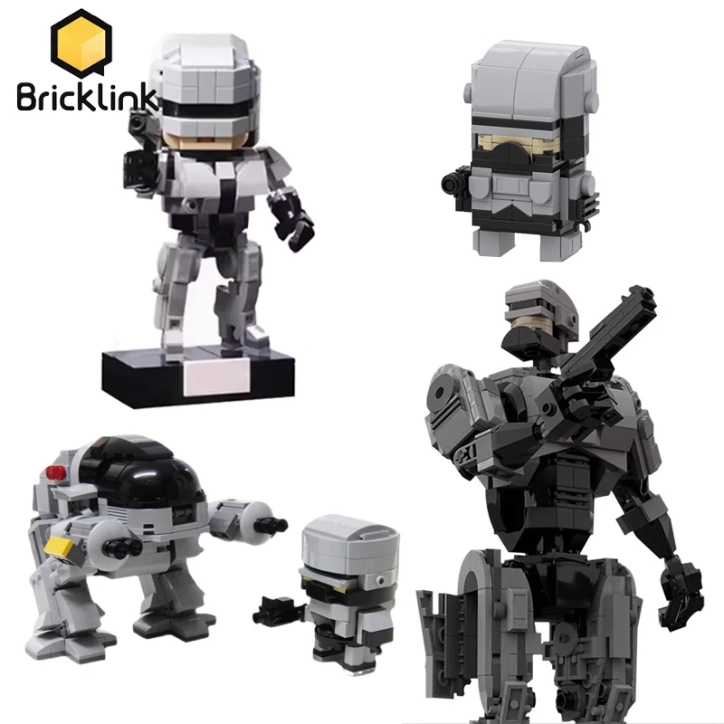 Bricklink Technical Robot City Police RoboCops Movie Figures Future Military SWAT Armed Robo CAIN Sets Building Blocks Toys Gift
