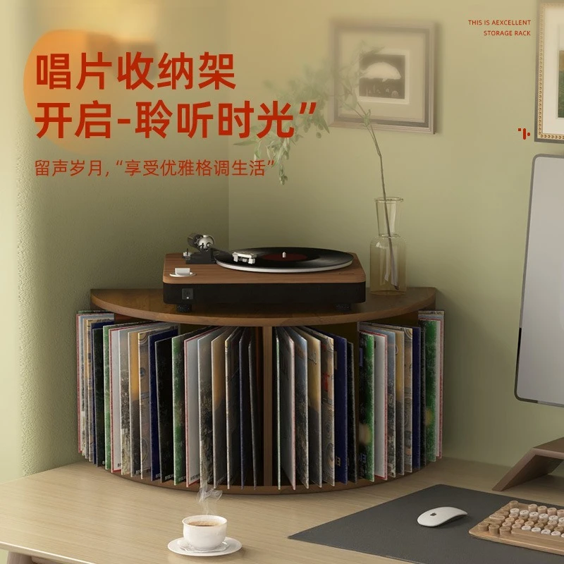 Desk record player storage rack, vinyl record storage rack, desktop magazine book storage rack