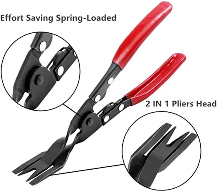 Panel Clip Pliers Auto Door Car Upholstery Trim Removal Tool Automotive Remover Red