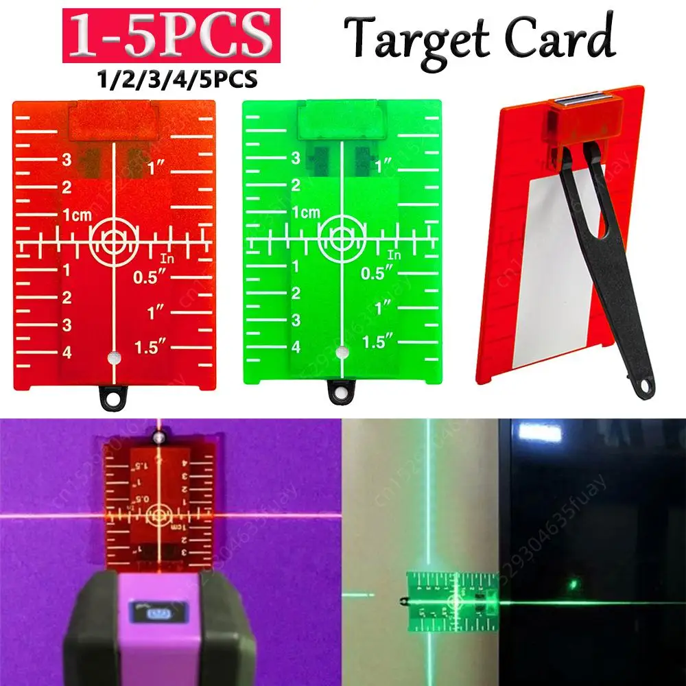 Vertical/Horizontal Laser Level Target Card Red/Green Line Beam Plate Tool Beam Distance Plate Magnetic Inch/cm Leveling Board